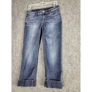 White‎ House Black Market Slim Crop Denim Jeans Dark Wash Women Size 4 HIpster